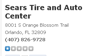 Sears Tire and Auto Center Florida Mall Orlando